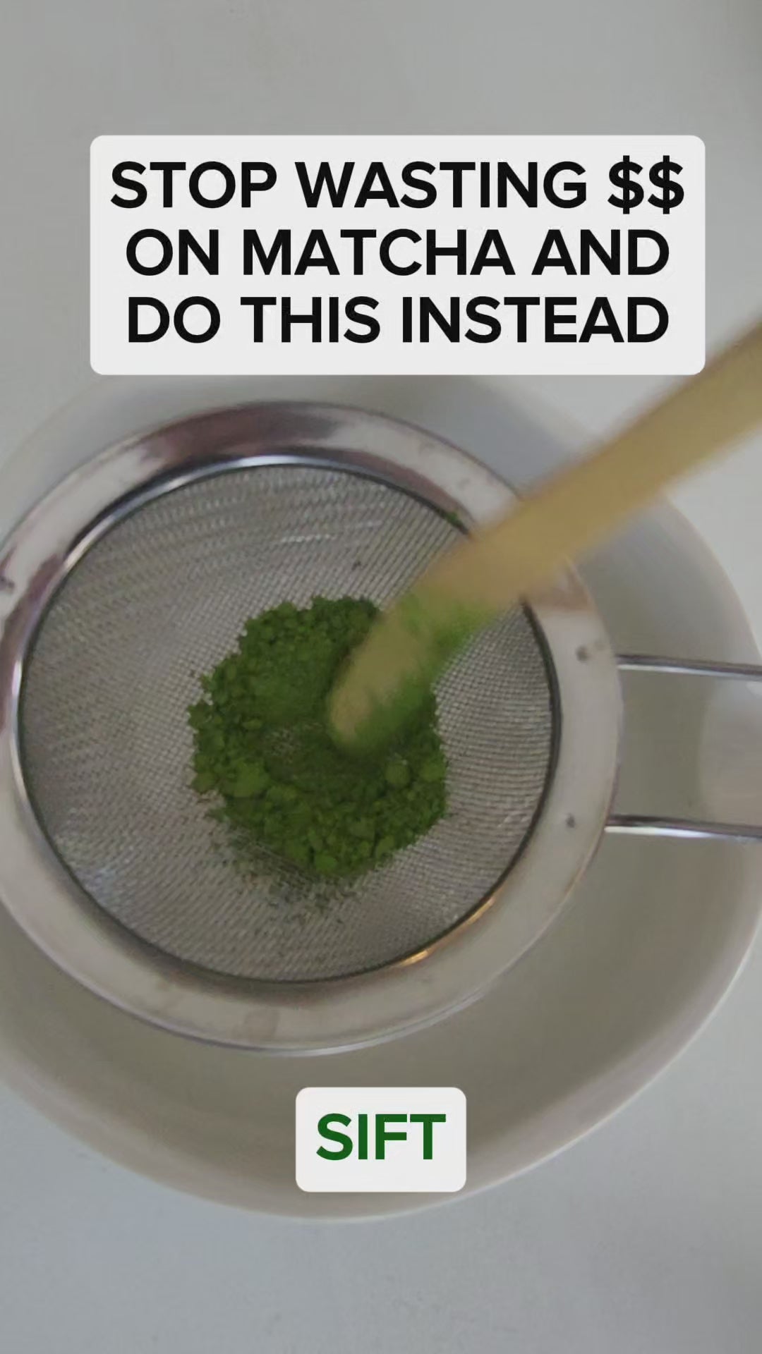 Step by step matcha latte video