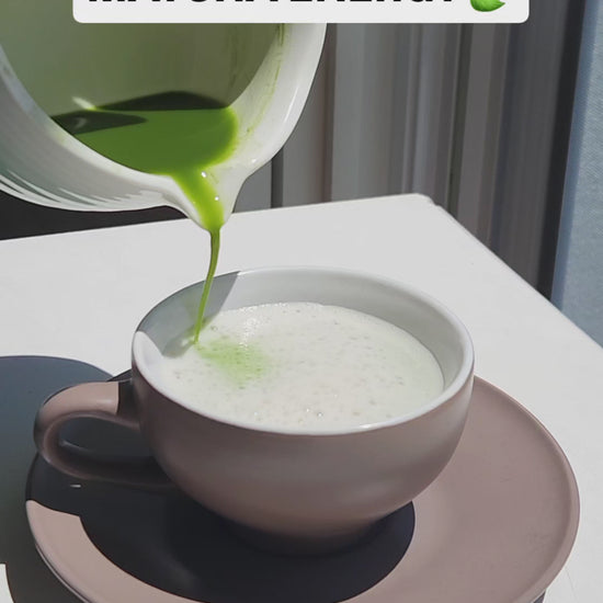 Hot matcha latte