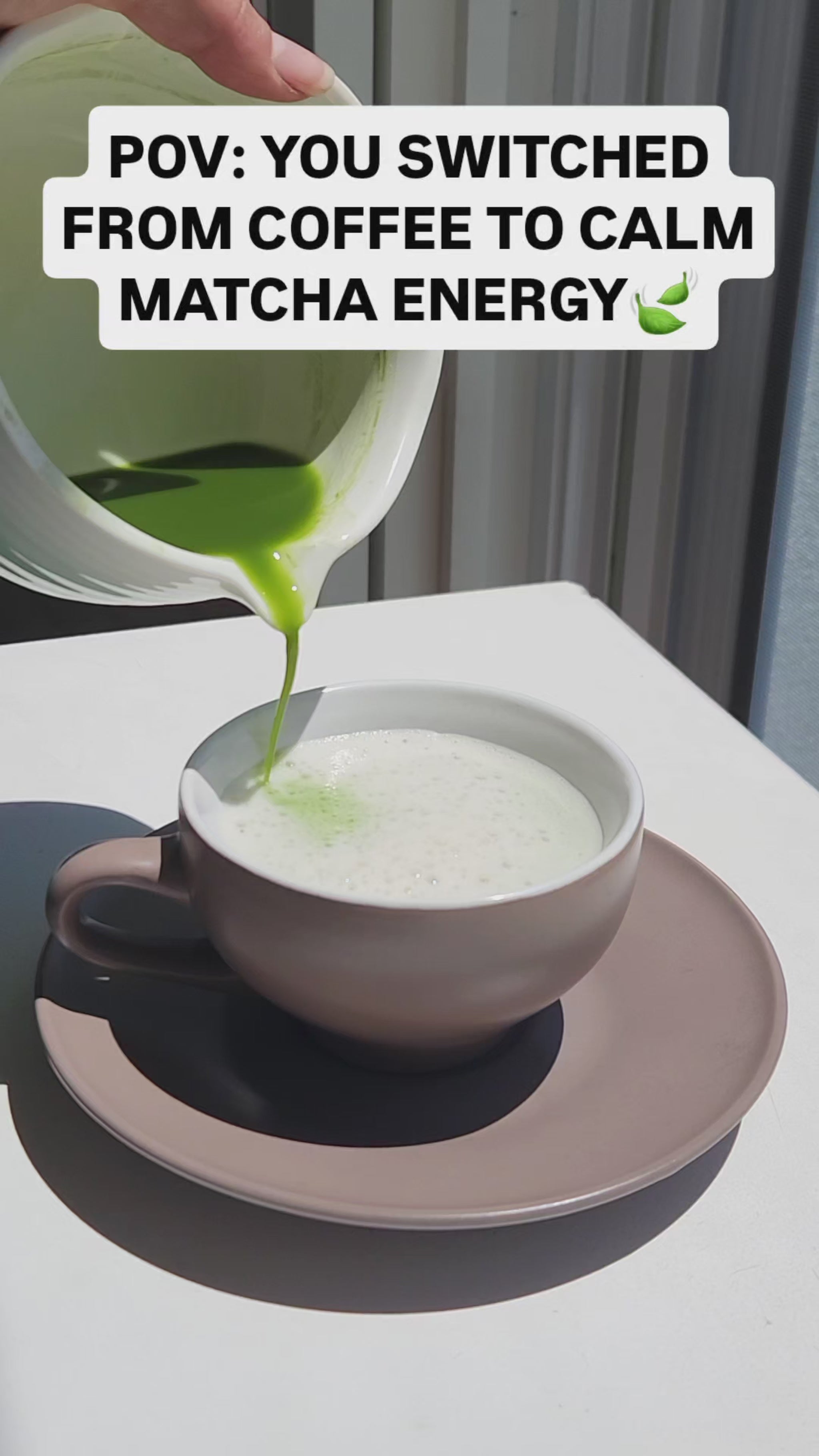 Hot matcha latte